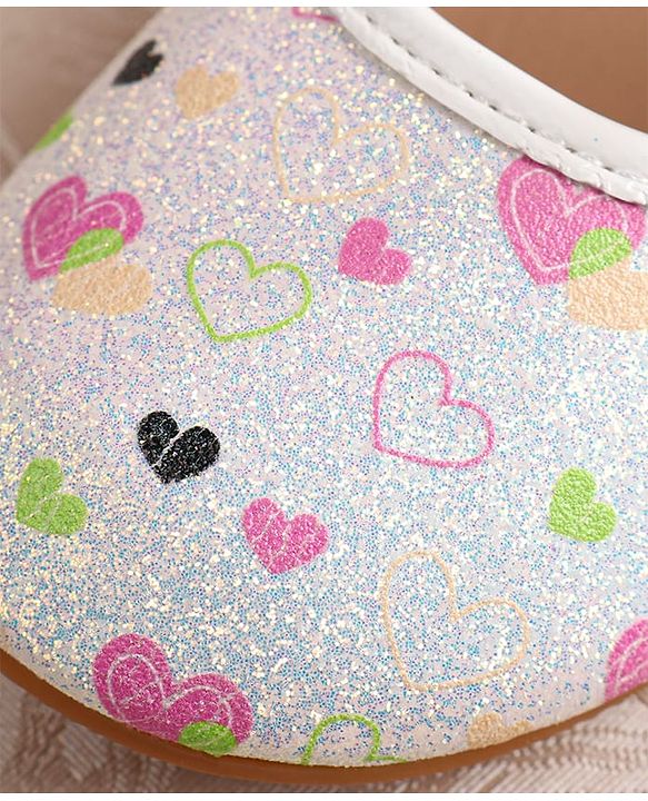 Cute Walk by Babyhug Ballerina with Velcro Closer & Hearts Print - Pink