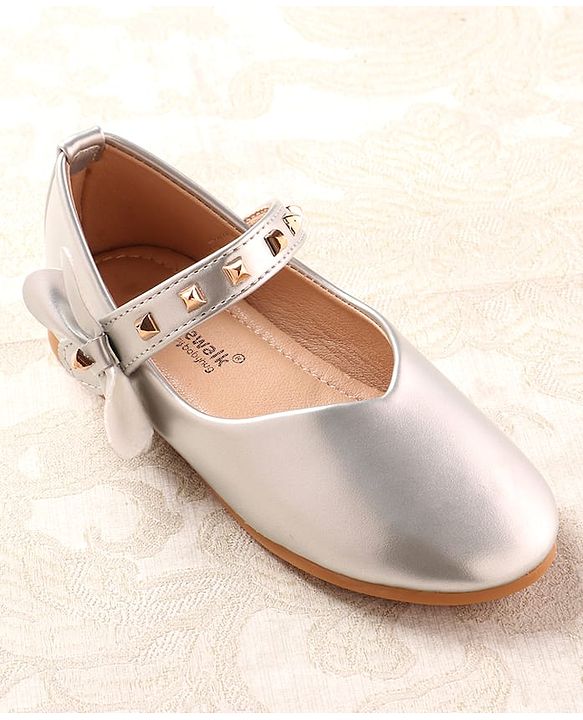 Cute Walk by Babyhug Ballerina with Velcro Closure & Applique - Silver