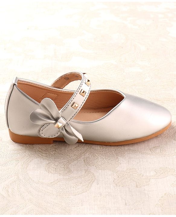 Cute Walk by Babyhug Ballerina with Velcro Closure & Applique - Silver