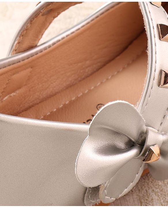 Cute Walk by Babyhug Ballerina with Velcro Closure & Applique - Silver