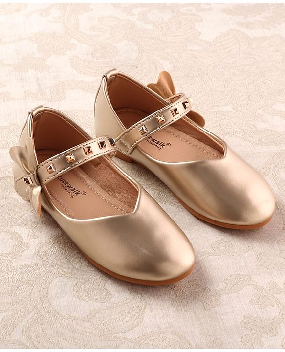 Cute Walk by Babyhug Ballerina with Velcro Closure & Applique - Golden