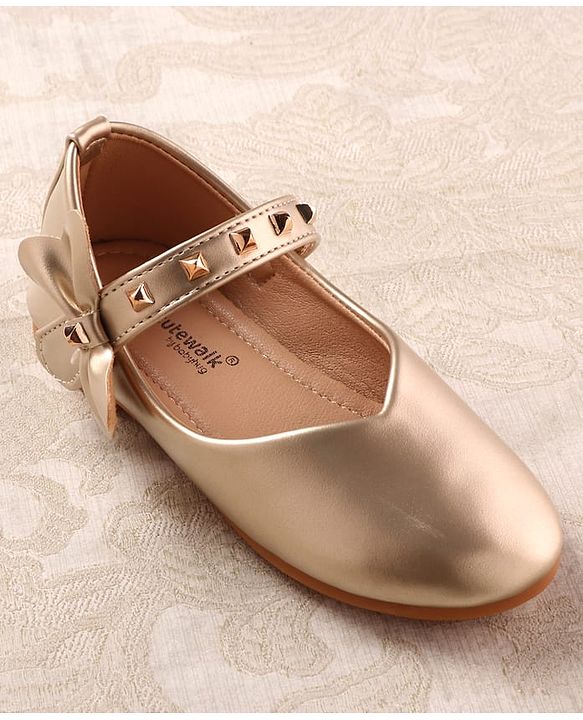 Cute Walk by Babyhug Ballerina with Velcro Closure & Applique - Golden