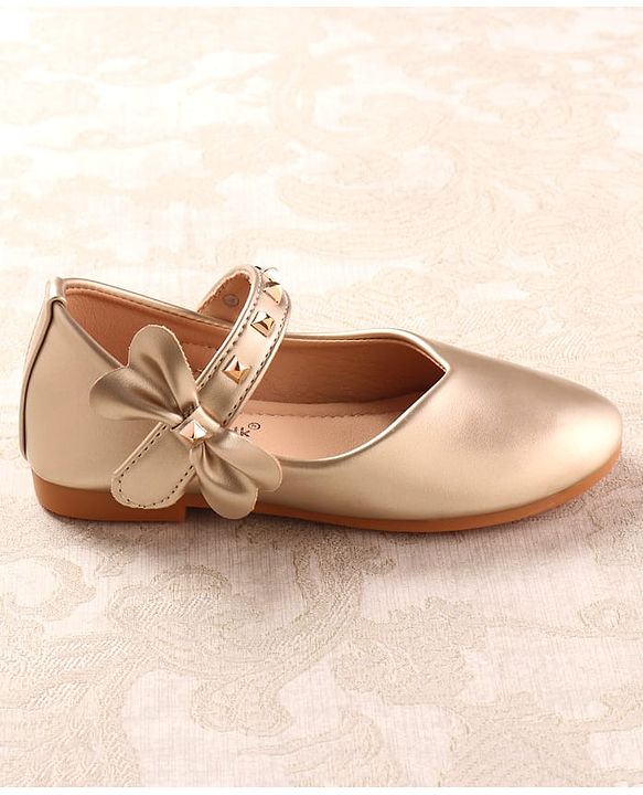 Cute Walk by Babyhug Ballerina with Velcro Closure & Applique - Golden