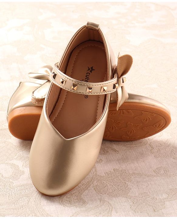Cute Walk by Babyhug Ballerina with Velcro Closure & Applique - Golden