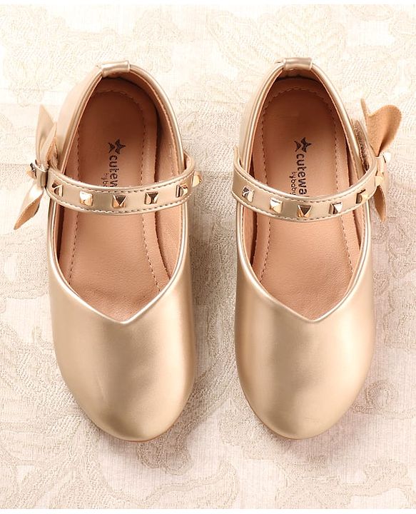 Cute Walk by Babyhug Ballerina with Velcro Closure & Applique - Golden