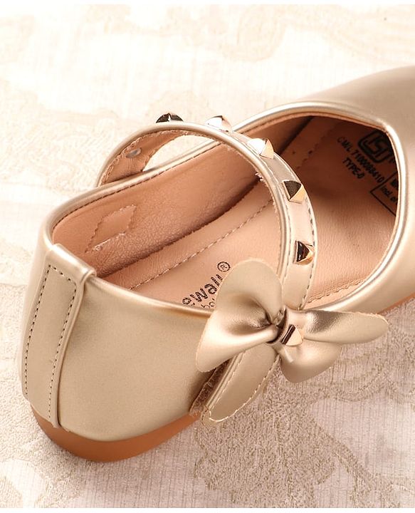 Cute Walk by Babyhug Ballerina with Velcro Closure & Applique - Golden