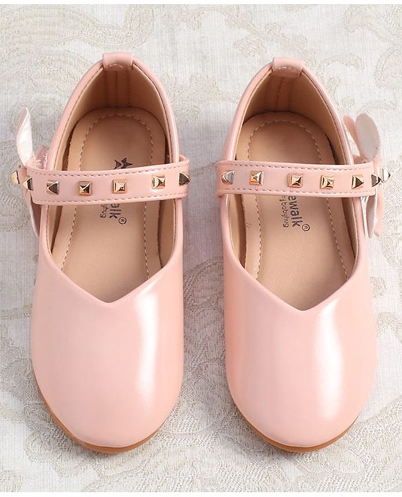 Cute Walk by Babyhug Ballerina with Velcro Closure & Bow Applique - Pink