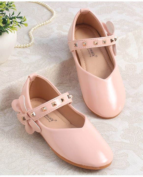 Cute Walk by Babyhug Ballerina with Velcro Closure & Bow Applique - Pink