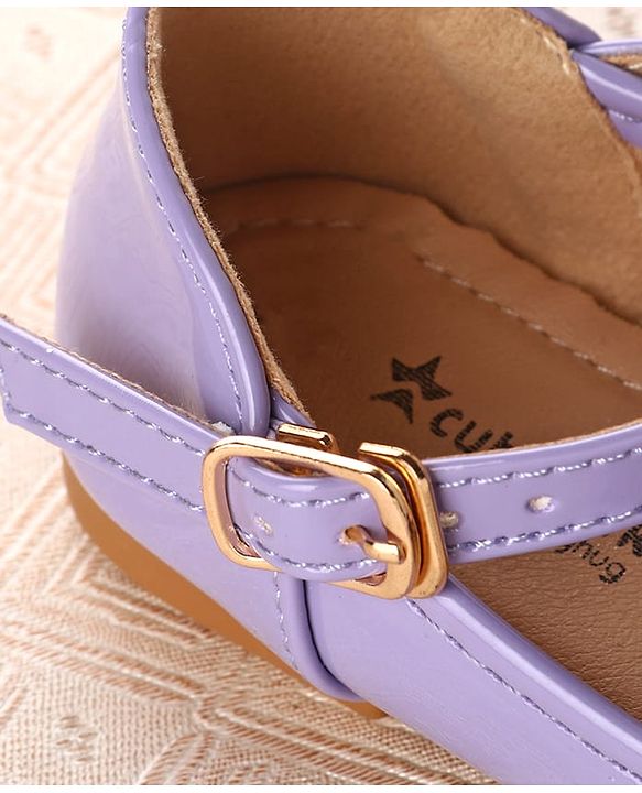 Cute Walk by Babyhug Clip Closure Ballerina with Bow Applique & Pearl Detailing - Purple