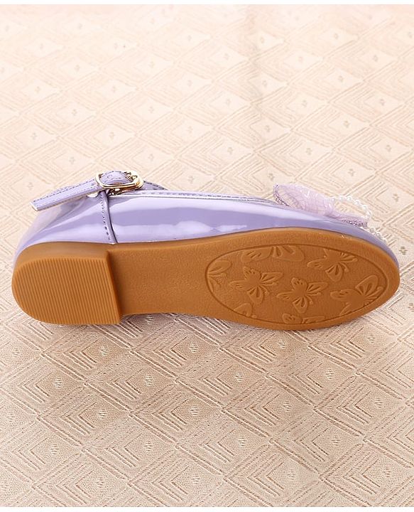 Cute Walk by Babyhug Clip Closure Ballerina with Bow Applique & Pearl Detailing - Purple