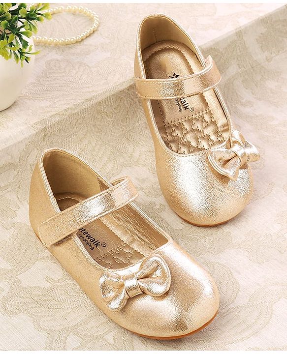 Cute Walk by Babyhug Ballerina with Velcro Closer & Bow Applique - Silver