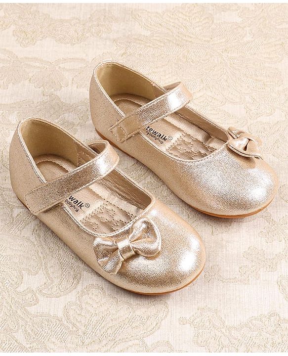 Cute Walk by Babyhug Ballerina with Velcro Closer & Bow Applique - Silver