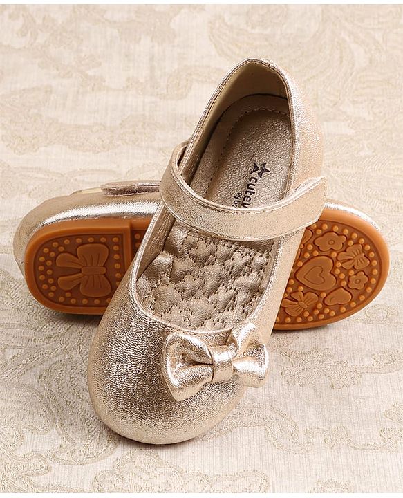 Cute Walk by Babyhug Ballerina with Velcro Closer & Bow Applique - Silver