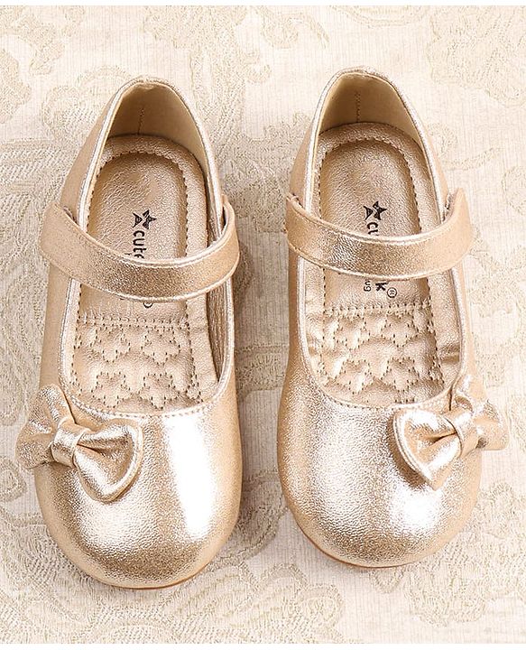 Cute Walk by Babyhug Ballerina with Velcro Closer & Bow Applique - Silver