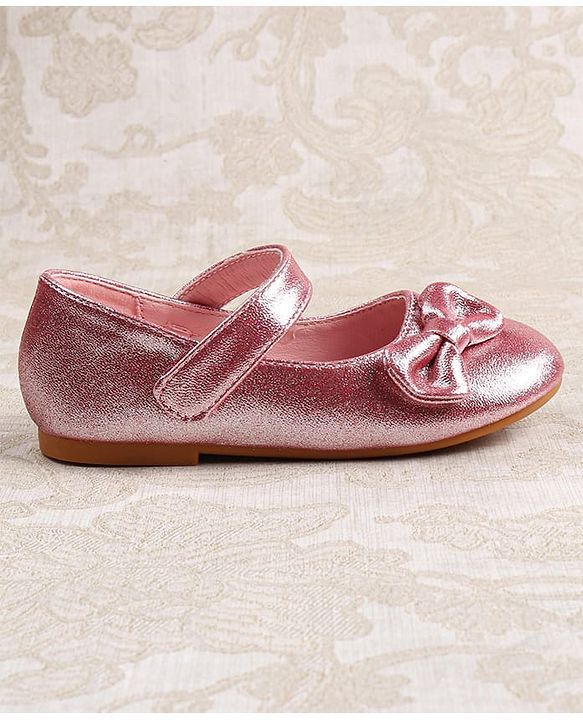 Cute Walk by Babyhug Ballerina with Velcro Closer & Bow Applique - Silver