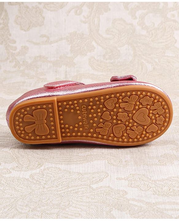 Cute Walk by Babyhug Ballerina with Velcro Closer & Bow Applique - Silver