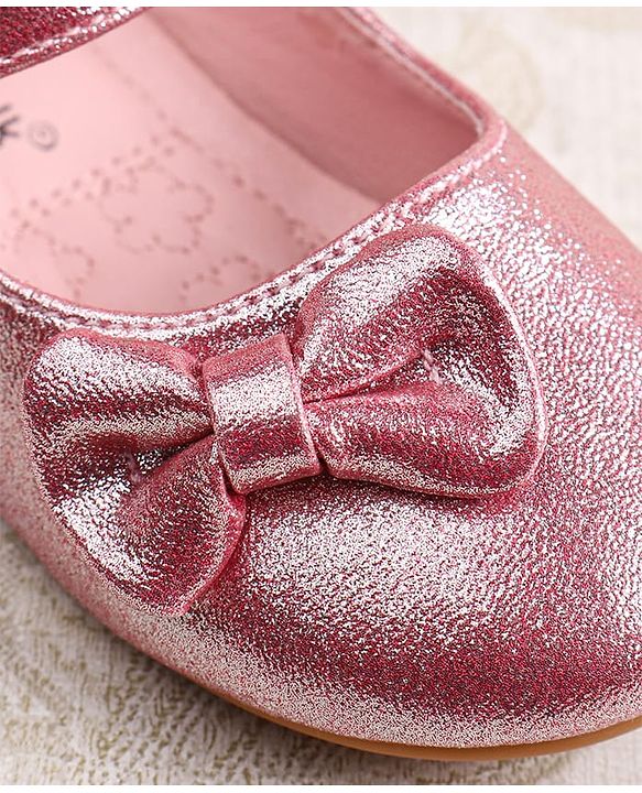 Cute Walk by Babyhug Ballerina with Velcro Closer & Bow Applique - Silver