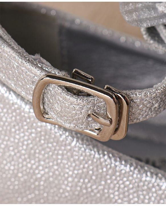 Cute Walk by Babyhug Clip Closure Ballerina with Floral Applique  - Silver