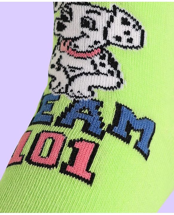 Cute Walk By Babyhug Non Terry Knit Anti Bacterial Socks With Dalmatians Graphics Pack Of 3 - White Light Blue & Light Green