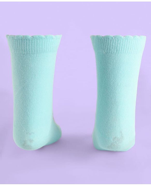 Cute Walk By Babyhug Non Terry Knit Anti Bacterial Socks With Dalmatians Graphics Pack Of 3 - White Light Blue & Light Green