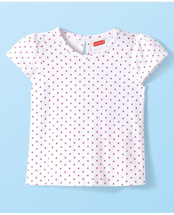 Babyhug Cotton  Woven Half Sleeves Inner T-Shirt & Frock with Unicorn Print & Bow Applique - Blue & White