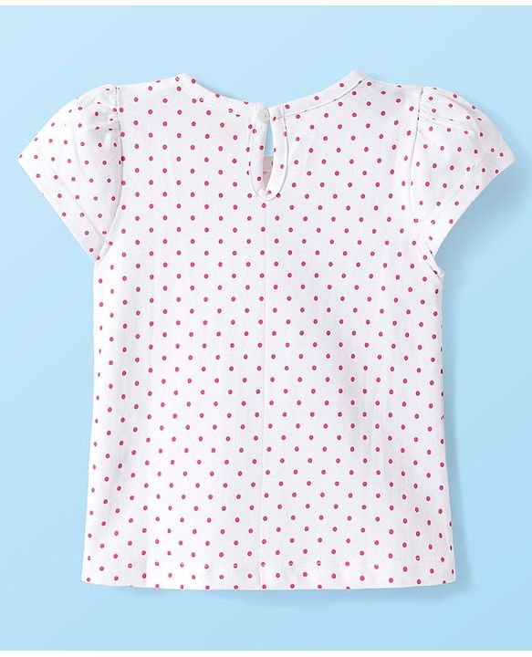 Babyhug Cotton  Woven Half Sleeves Inner T-Shirt & Frock with Unicorn Print & Bow Applique - Blue & White