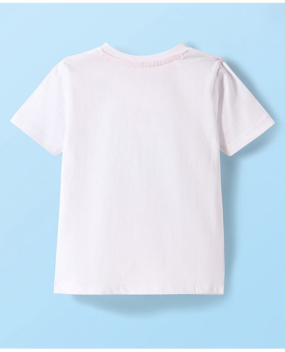 Babyhug Cotton Knit Half Sleeves T-Shirt With Sport Theme Text Print - White