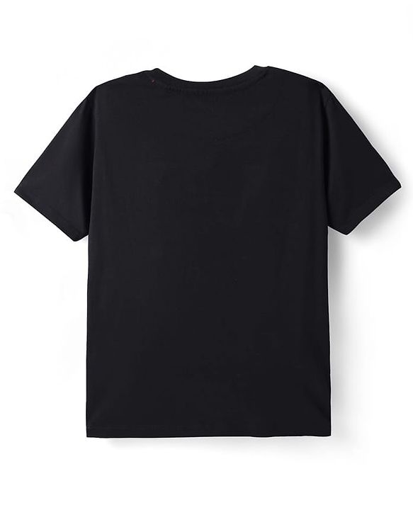 Pine Kids Marvel Single Jersey Knit Half Sleeves T-Shirt with Spider Man Graphics - Black