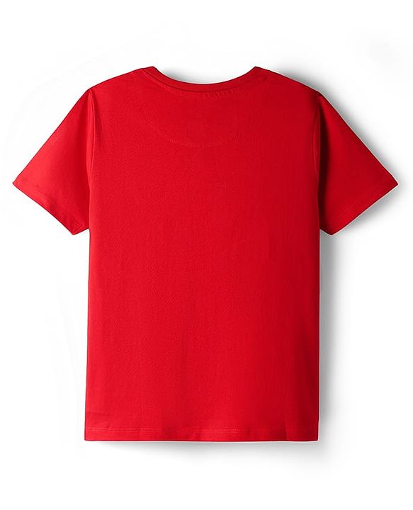 Pine Kids Marvel Single Jersey Knit Half Sleeves T-Shirt with Spider-Man Graphics - Red