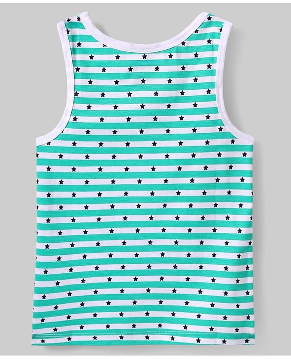 Pine Kids Cotton Lycra Knit Sleeveless Vest with Star Print Pack of 3 - (Colour May Vary)