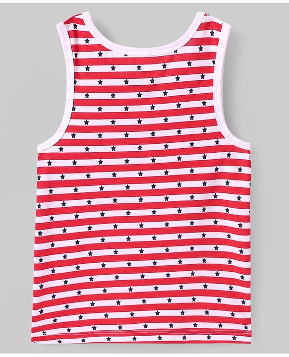 Pine Kids Cotton Lycra Knit Sleeveless Vest with Star Print Pack of 3 - (Colour May Vary)