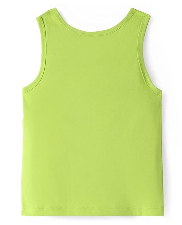Pine Kids Cotton Lycra Knit Sleeveless Vests with Stripes & Logo Print Pack of 3 (Colour May Vary)