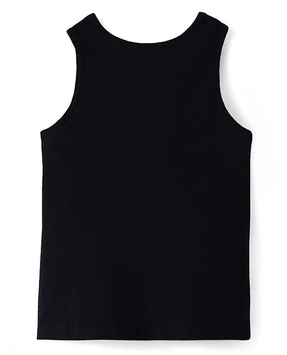 Pine Kids Cotton Lycra Knit Sleeveless Vests with Stripes & Logo Print Pack of 3 (Colour May Vary)