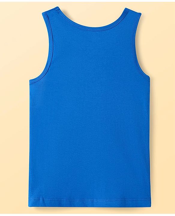 Pine Kids Cotton Lycra Knit Sleeveless Vests with Stripes & Cars Print (Colour May Vary)