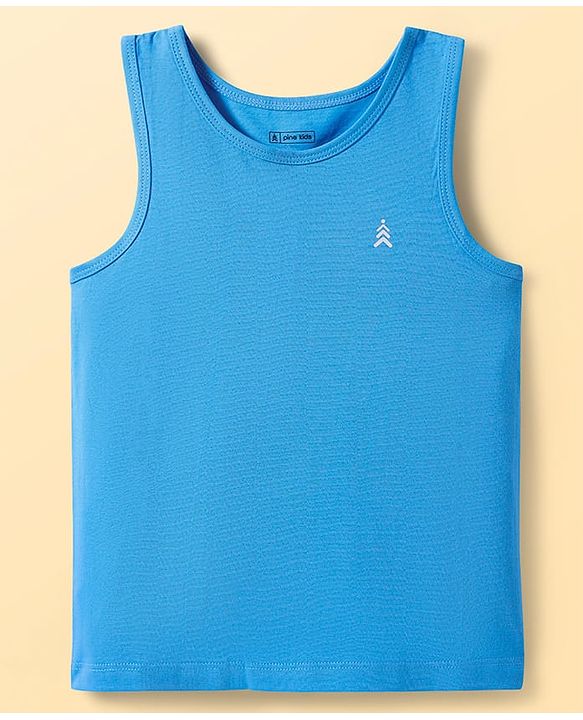 Pine Kids Cotton Lycra Knit Sleeveless  Vests With Aeroplane Print Pack of 3 (Color May Vary)