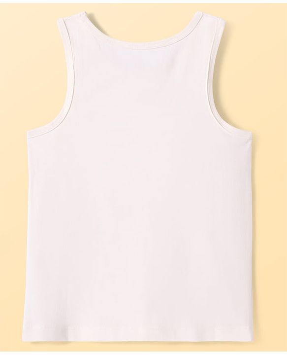 Pine Kids Cotton Lycra Knit Sleeveless Vest with Logo Print Pack of 3 (Colour May Vary)