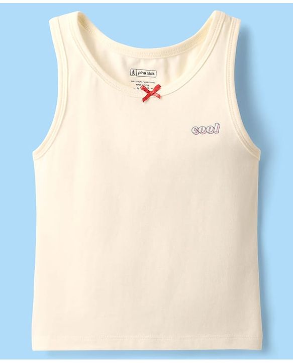Pine Kids Cotton Lycra Knit Sleeveless Vests With Text Print Pack Of 3 (Colour May Vary)