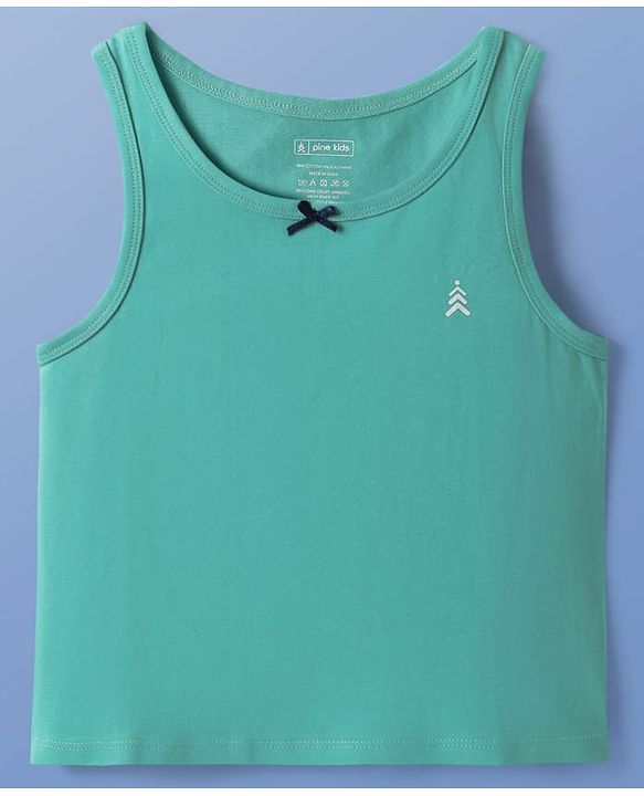 Pine Kids Cotton Lycra Knit sleeveless Solid Colour Vests Pack Of 3 (Colour May Vary)