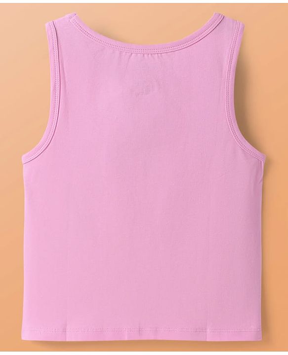 Pine Kids Cotton Lycra Knit Sleeveless Solid Colour Vests Pack Of 3 (Colour May Vary)