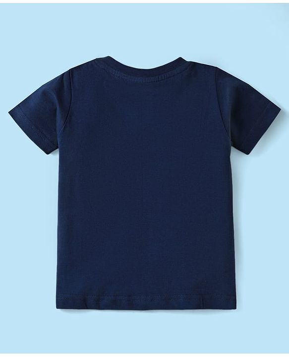 Babyhug Cotton Knit Half Sleeves T-Shirts with Beach Theme Print & Stripes Pack of 3 - Yellow White & Navy Blue