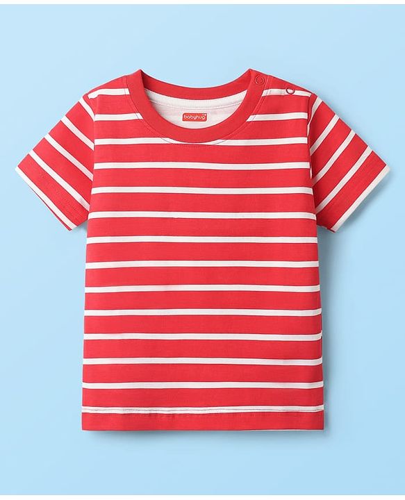 Babyhug Cotton Knit Half Sleeves T-Shirts With Stripes & Vehicle Print Pack Of 3 - Navy Blue & White