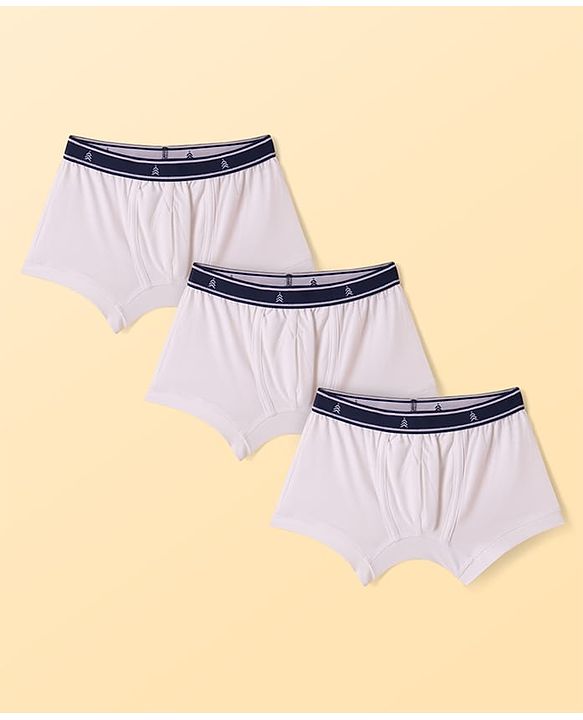 Pine Kids Cotton Elastane Knit Solid Color Trunks Pack of 3 (Color May Vary)