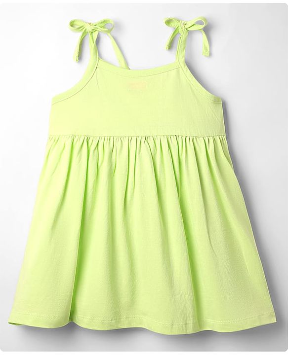 Babyhug Single Jersey Knit Sleeveless Solid Frock With Bloomer - Light Green