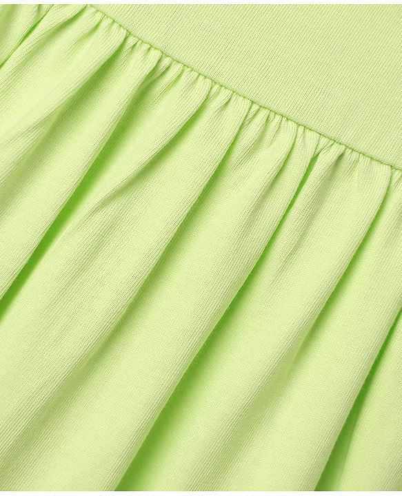 Babyhug Single Jersey Knit Sleeveless Solid Frock With Bloomer - Light Green
