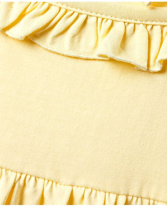 Babyhug Single Jersey Knit Sleeveless Solid Frocks with Bloomer - Cream