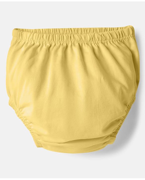Babyhug Single Jersey Knit Sleeveless Solid Frock With Bloomer - Yellow