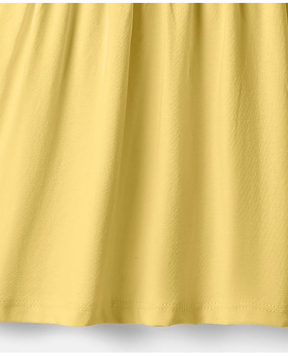 Babyhug Single Jersey Knit Sleeveless Solid Frock With Bloomer - Yellow