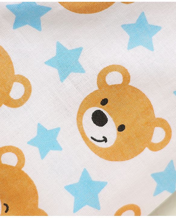 Babyhug Cambric Woven Sleeveless Jhablas With Striped & Bear Print Pack Of 3 - Yellow Red & White