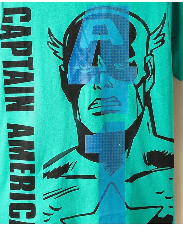 Pine Kids Marvel Single Jersey Knit Half Sleeve T-Shirt with Avengers Graphics Pack of 3 - Light Green Light Blue & White