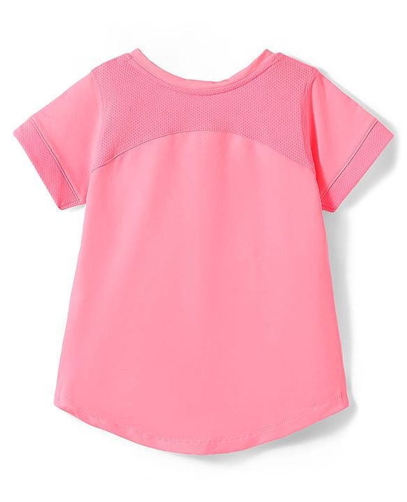Pine Active Knit Half Sleeves High Stretch Skin Friendly Solid T-Shirt - Pink
